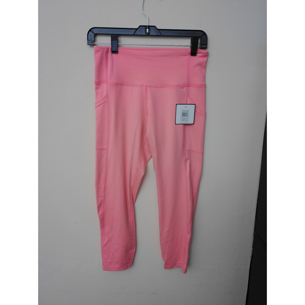 NWT Laundry by Shelli Segal Womens Capri Leggings Medium Coral Pink High Waist